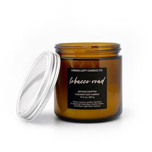 Load image into Gallery viewer, Tobacco Road - scented candle - 12.5 oz amber jar