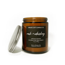 Load image into Gallery viewer, Urban Loft Candle Company - scented candles - Oak + Whiskey - 7oz
