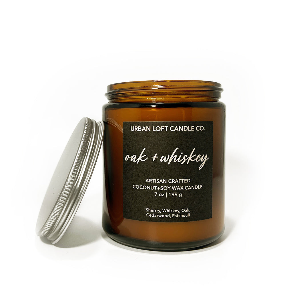 Urban Loft Candle Company - scented candles - Oak + Whiskey - 7oz