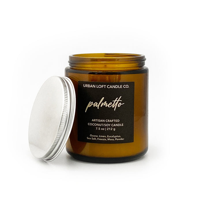 Palmetto - scented candle - 7.5 oz amber jar
