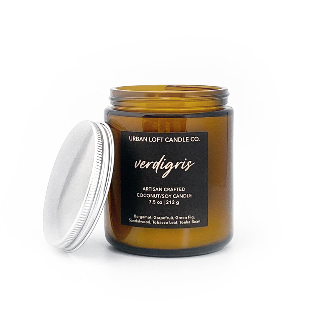 Verdigris - scented candle - 7.5 oz amber jar